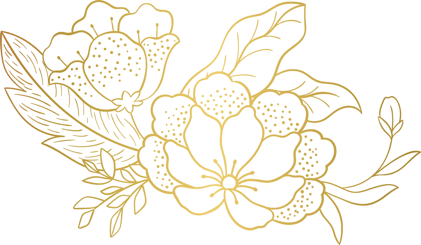 Elegant Metallic Flowers Outline